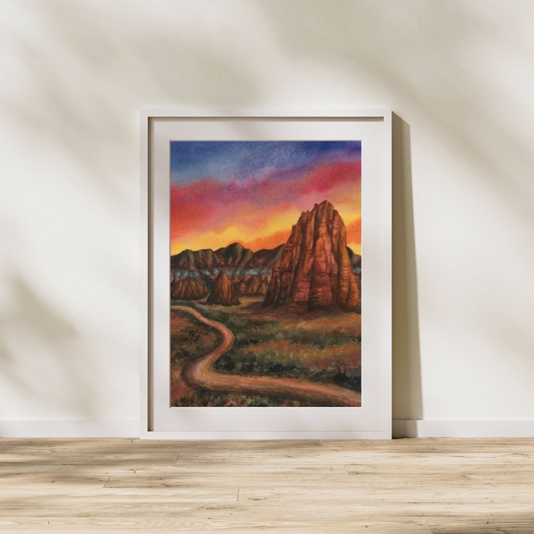 Badlands National Park Sunset Art Print — Kendra VanDruff Watercolors